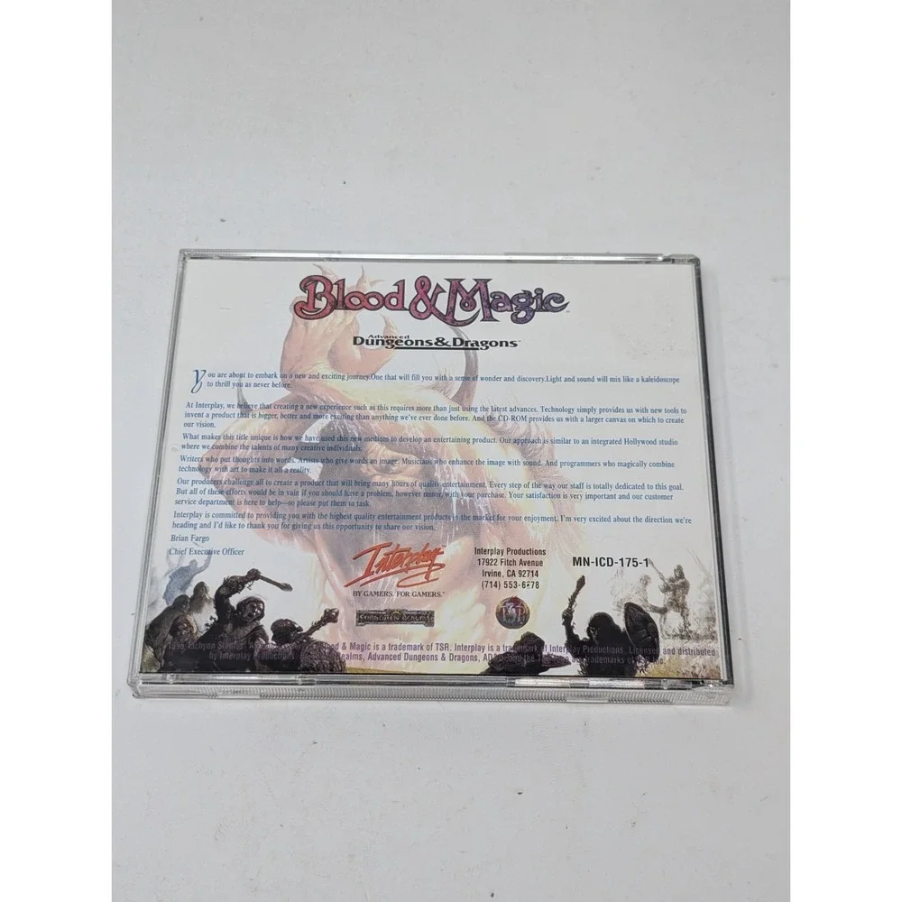 Vintage Blood and Magic AD&D PC Game 1996 Dungeons And Dragons CD ROM Interplay